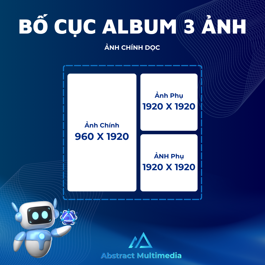 Bố cục đăng bài 3 ảnh Facebook đứng