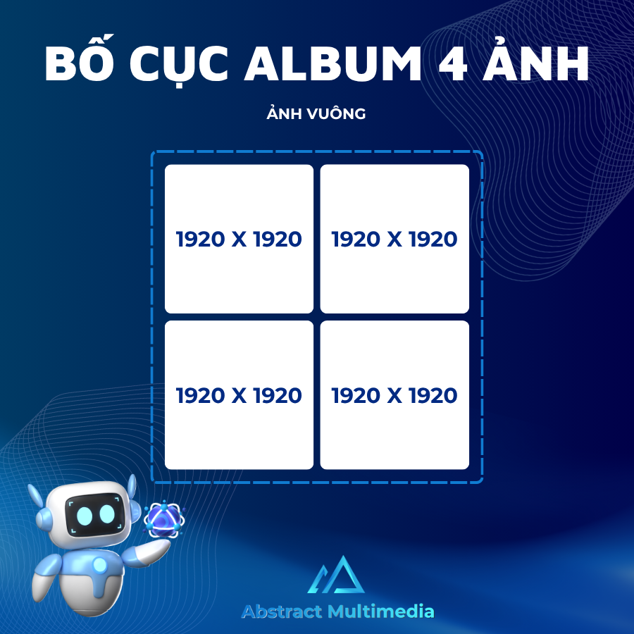 Bố cục lưới vuông 4 ảnh Facebook