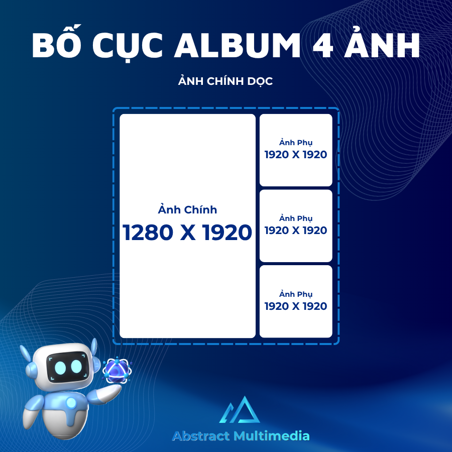 Chi tiết thông số bố cục 4 ảnh vuông